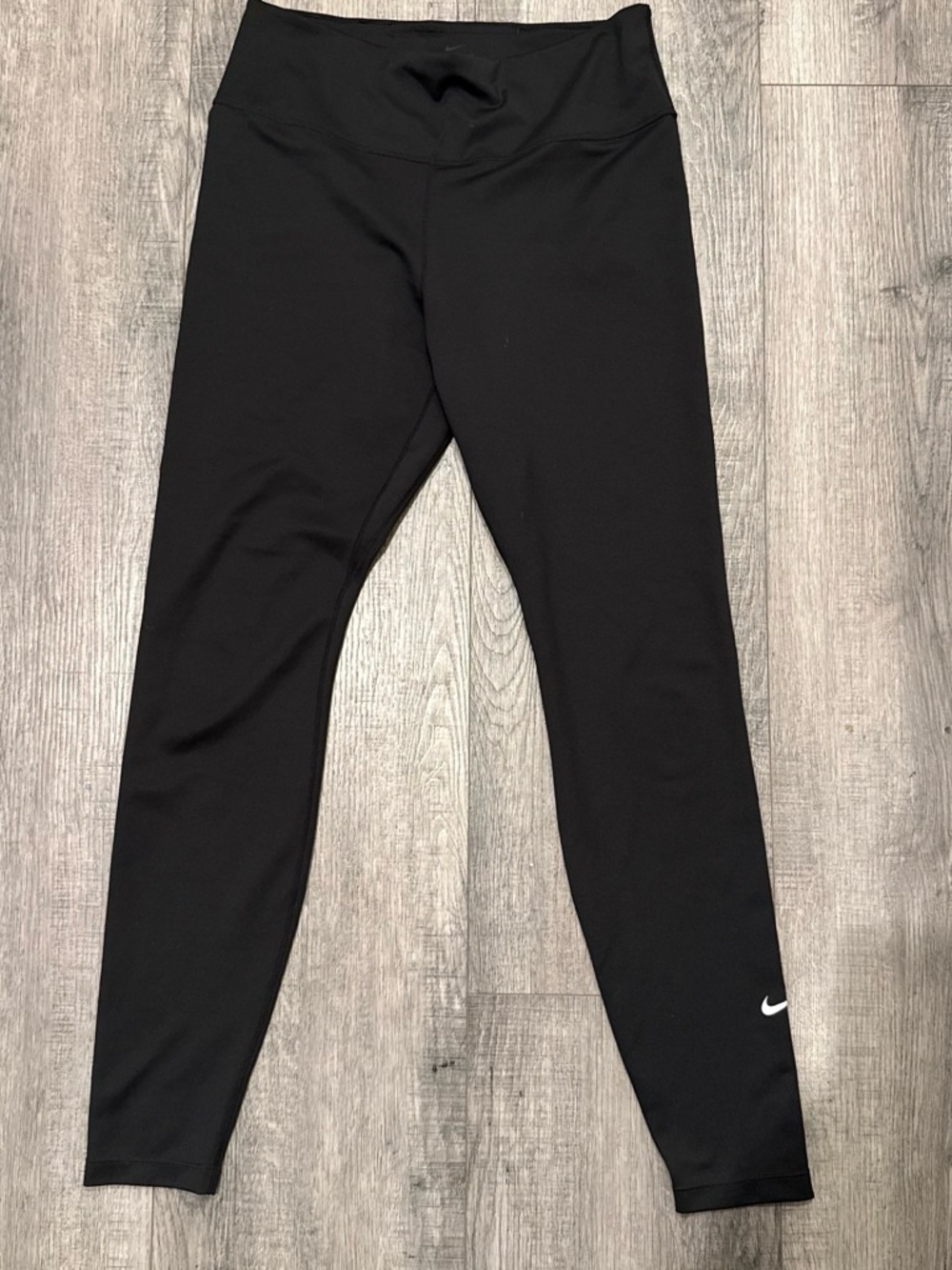 Nike Youth Black Athletic Leggings with White Swoosh